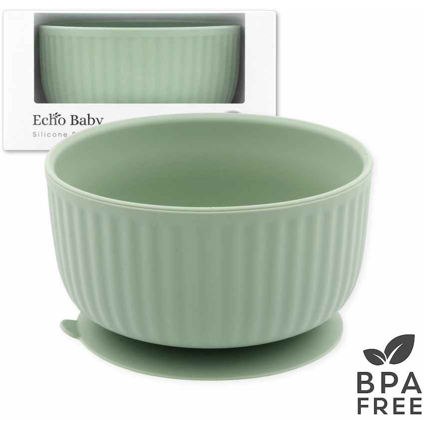 Echo Baby Silicone Suction Bowl - Sage
