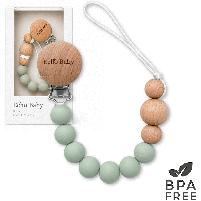 Echo Baby Silicone Dummy Clip - Sage