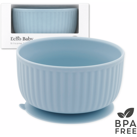 Echo Baby Silicone Suction Bowl - Powder Blue