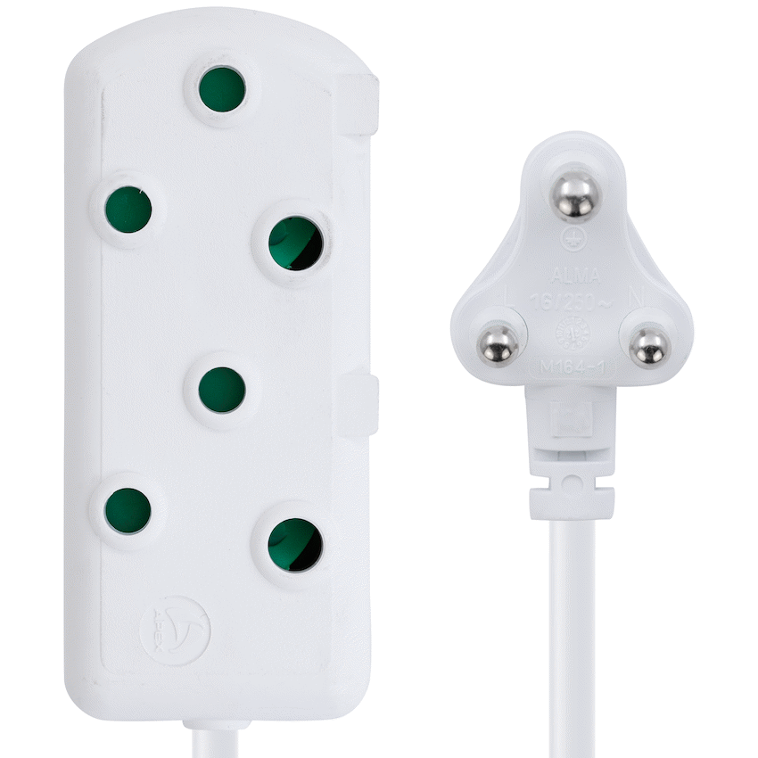 Switched Heavy Duty Side by Side (SBS) Extension Leads 5m - WT