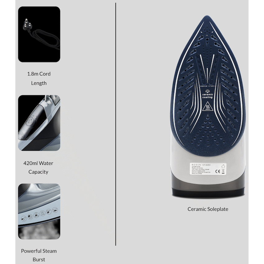 Boden Stark 2200W Ceramic Steam Iron