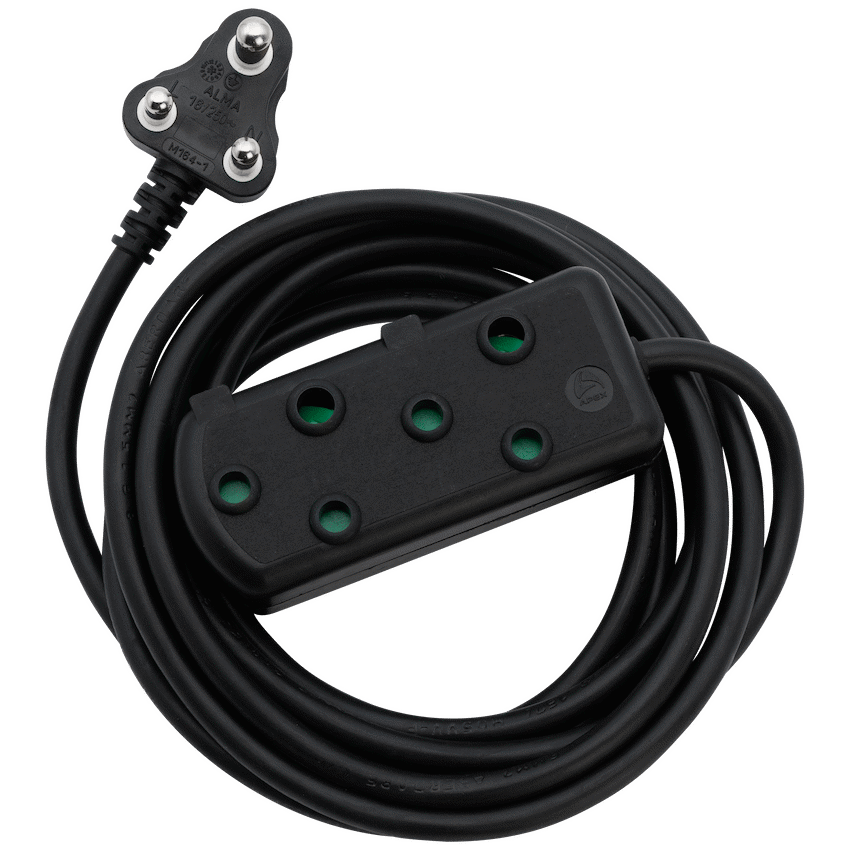 Ellies Side by Side Heavy Duty Extension Lead-5M-BK