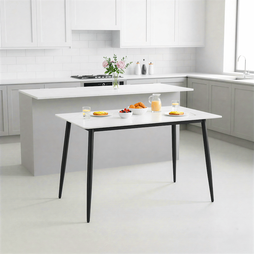 Everfurn Theo Dining Table - White, Box 1 of 2