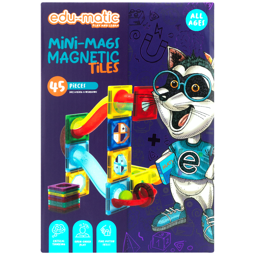 45 Magnetic Tiles and Marble Run Parts