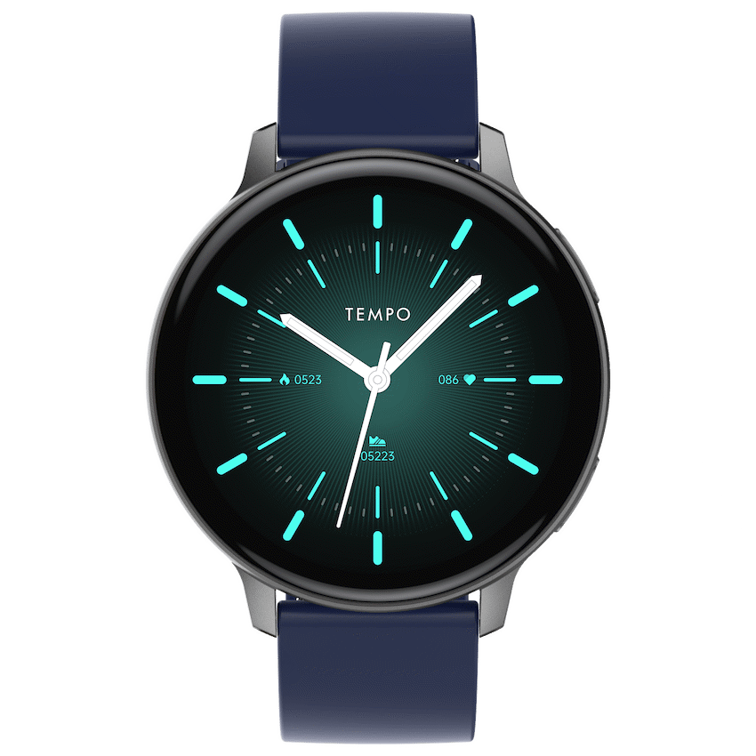 Tempo Pulse Round Smart Watch Black&Blue