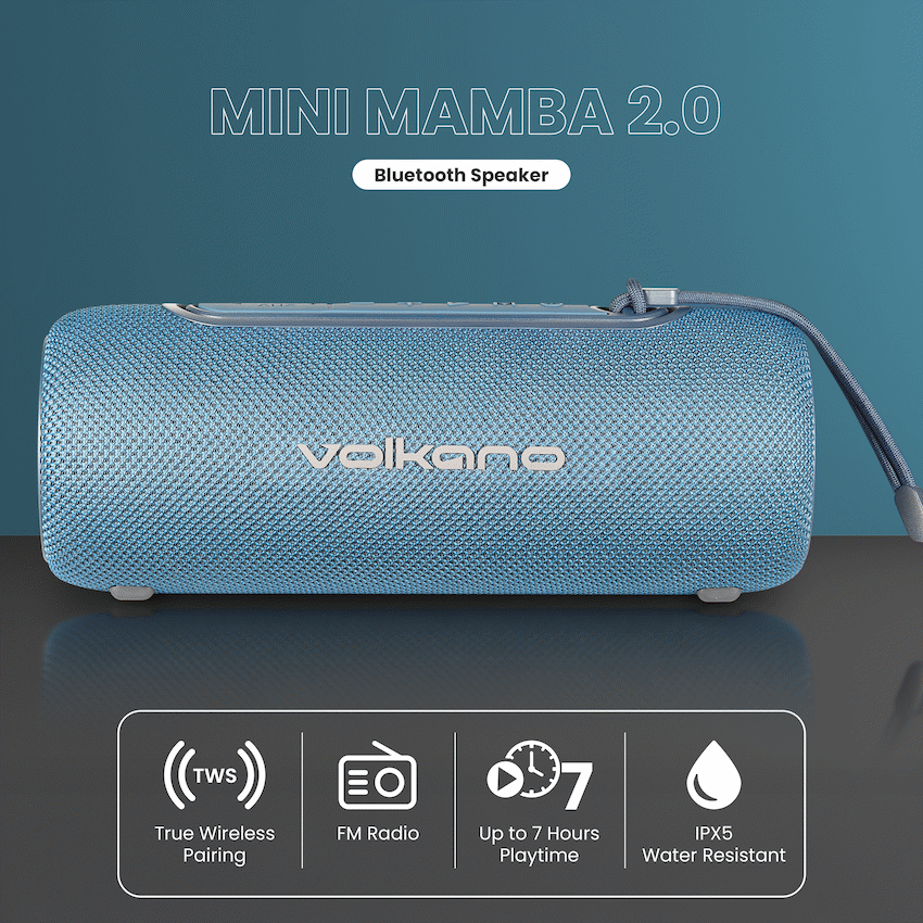 Volkano Mini Mamba 2.0 Series Bluetooth Speaker - Blue