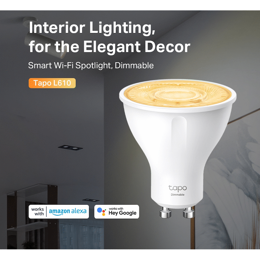 TP-Link Tapo L610 2.9 Smart Wi-Fi Bulb 2.9W Warm White, Dimmable, GU10