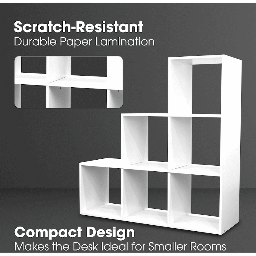 Everfurn Hexagon Bookshelf, High Pressure Laminate