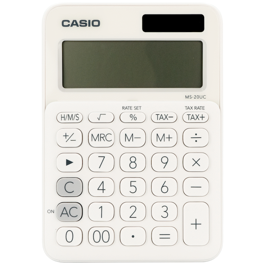 Casio MS-20UC - Desktop calculator 12 Digit - White