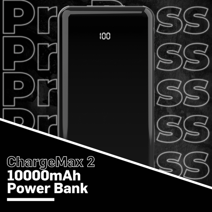 Pro Bass ChargeMax 2 10 000mAh power bank - Black
