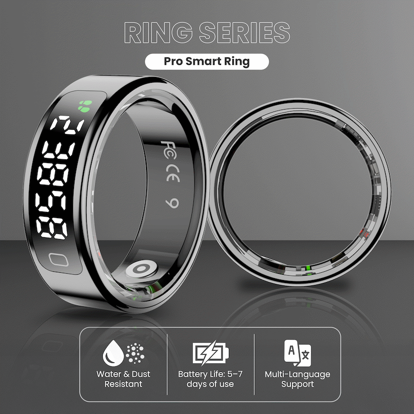 Volkano Ring Series Ring Pro Smart Ring with Charging Case - 18.2mm