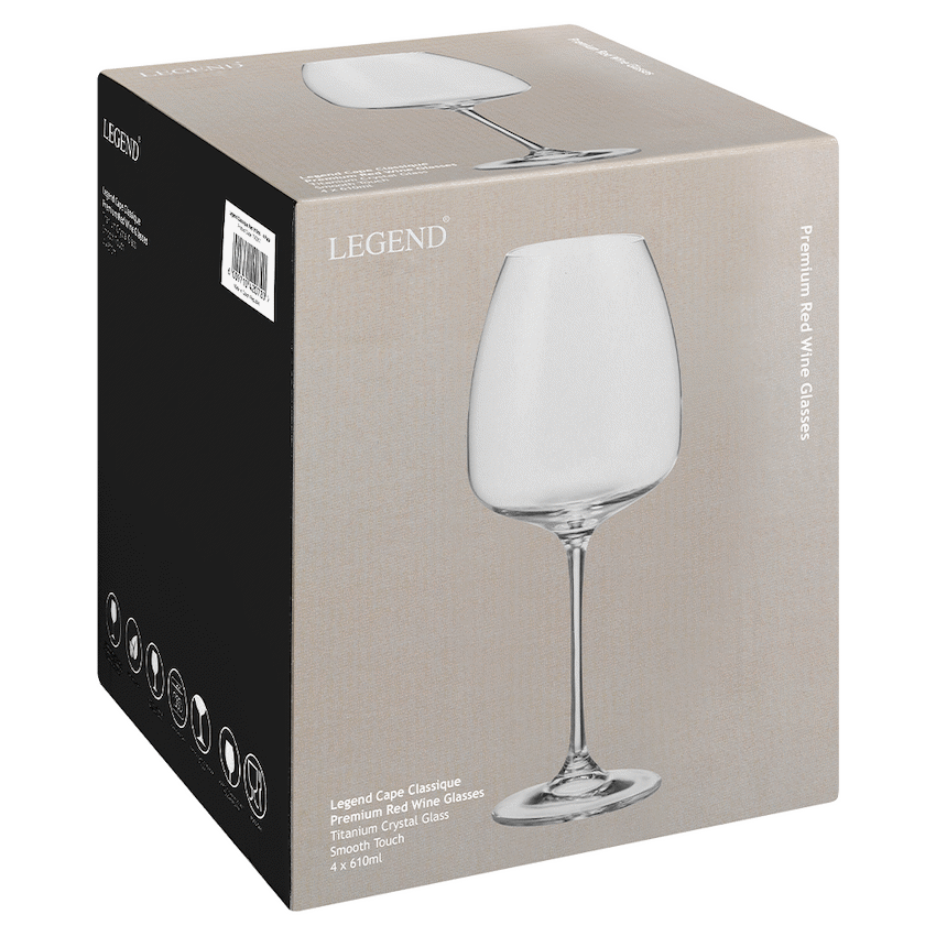 Legend Cape Classique Red Wine Glass 610ml - 4 Pack