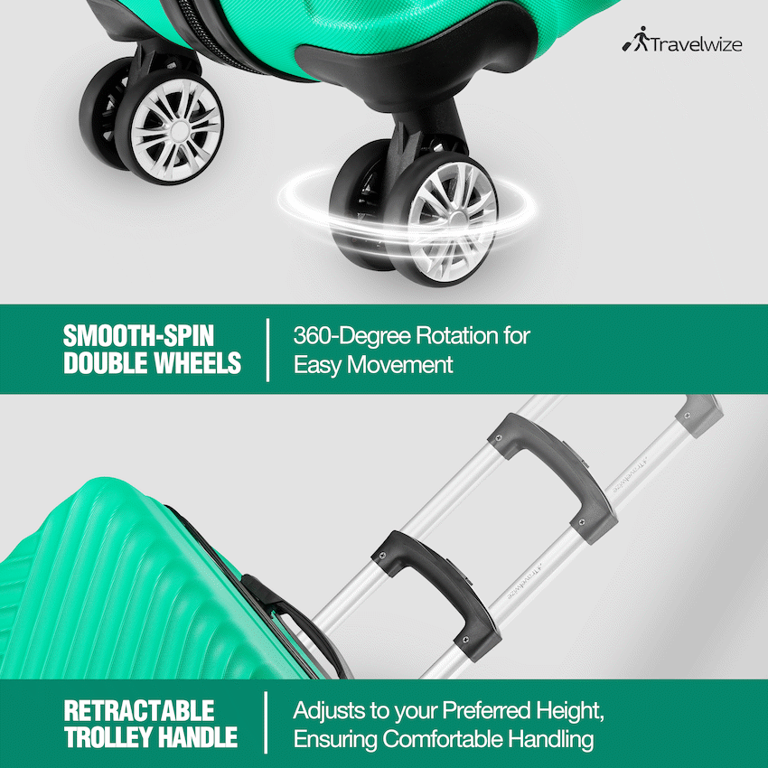 Travelwize Astra ABS 55cm 4-Wheel Spinner Luggage - Jade