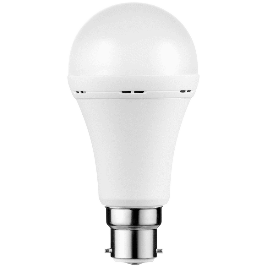 Switched 9w A60 Rechargeable LED Light Bulb - B22 - Cool White