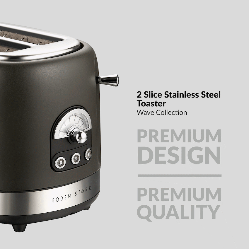 Boden Stark 2-Slice Stainless Steel Toaster