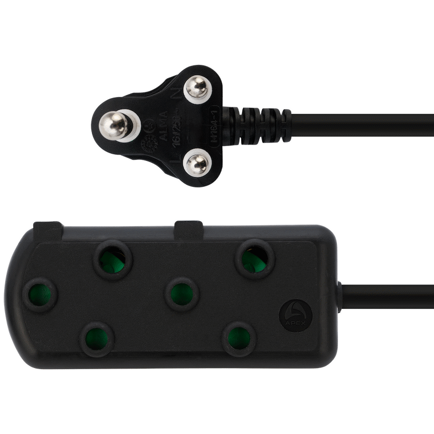 Ellies Side-by-Side Light-Duty Extension Lead - 3m - Black
