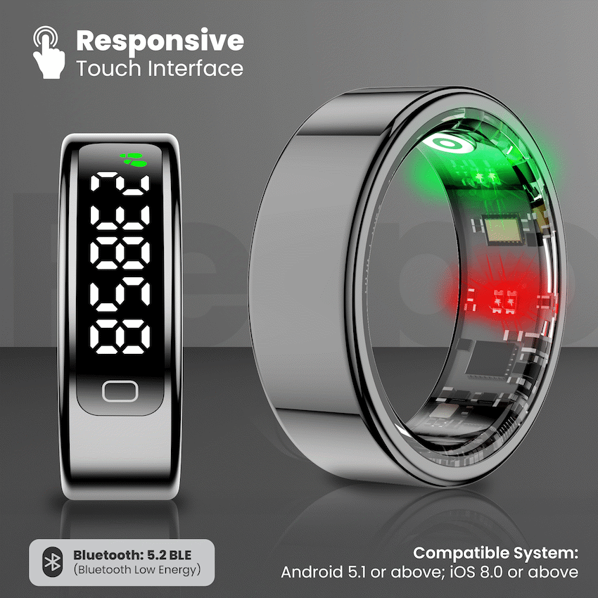 Volkano Ring Series Ring Pro Smart Ring with Charging Case - 18.2mm