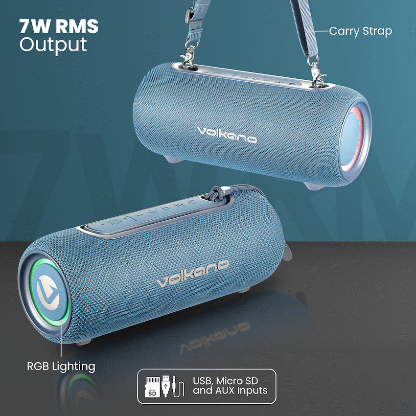 Volkano Mini Mamba 2.0 Series Bluetooth Speaker - Blue