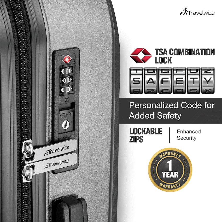 Travelwize Quartz PP 55cm 4-Wheel Spinner Luggage - Silver