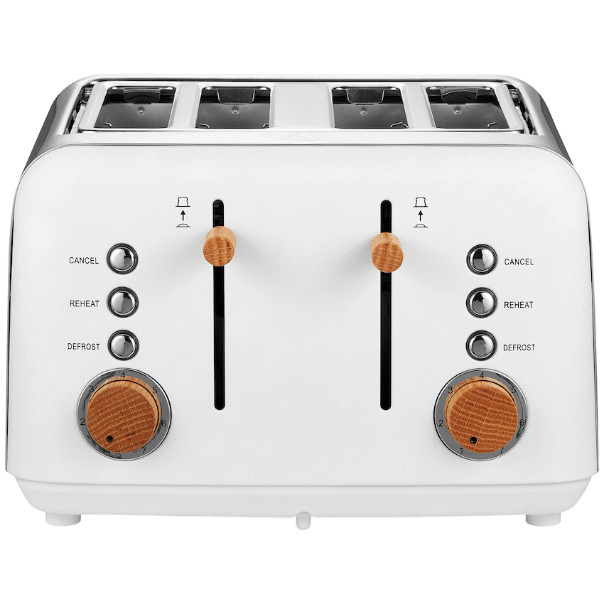 Boden Stark Anson Collection 4 Slice SS Toaster White