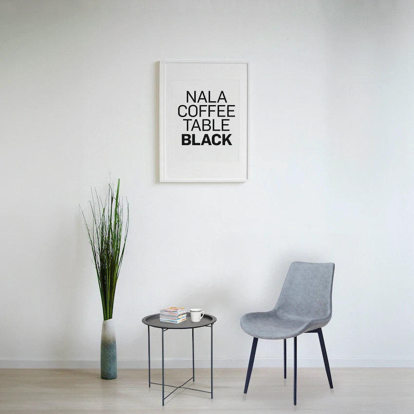 Everfurn Nala Side Table Black, Painted MDF, Steel Frame, 2 Pack
