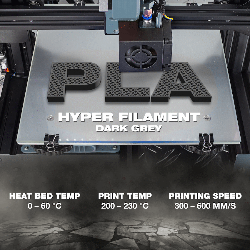 SA Filament PLA Hyper Filament 1kg - Dark Grey