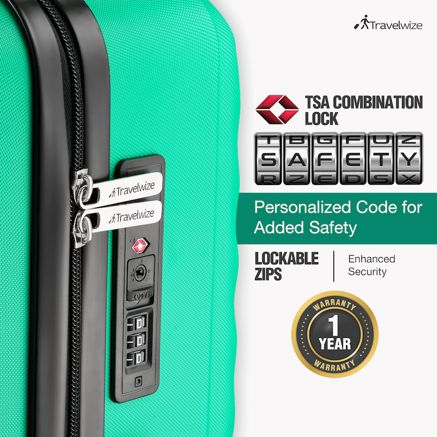 Travelwize Astra ABS 55cm 4-Wheel Spinner Luggage - Jade