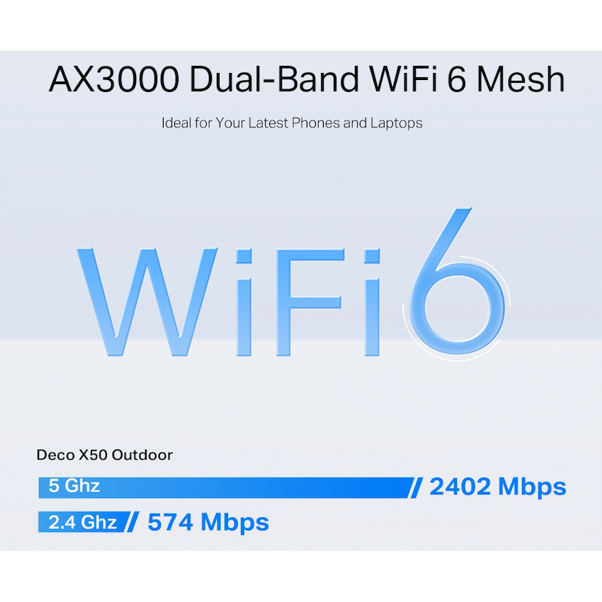 TP-Link Deco X50-Outdoor AX3000 Outdoor/Indoor Mesh Wi-Fi 6 Unit