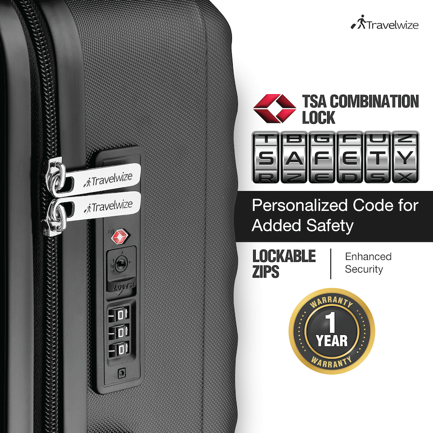 Travelwize Astra ABS 67cm 4-Wheel Spinner Luggage - Black