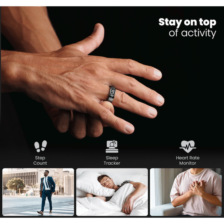 Volkano Ring Series Ring Pro Smart Ring with Charging Case - 18.2mm