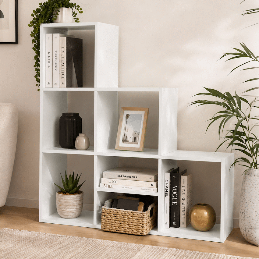 Everfurn Hexagon Bookshelf, High Pressure Laminate