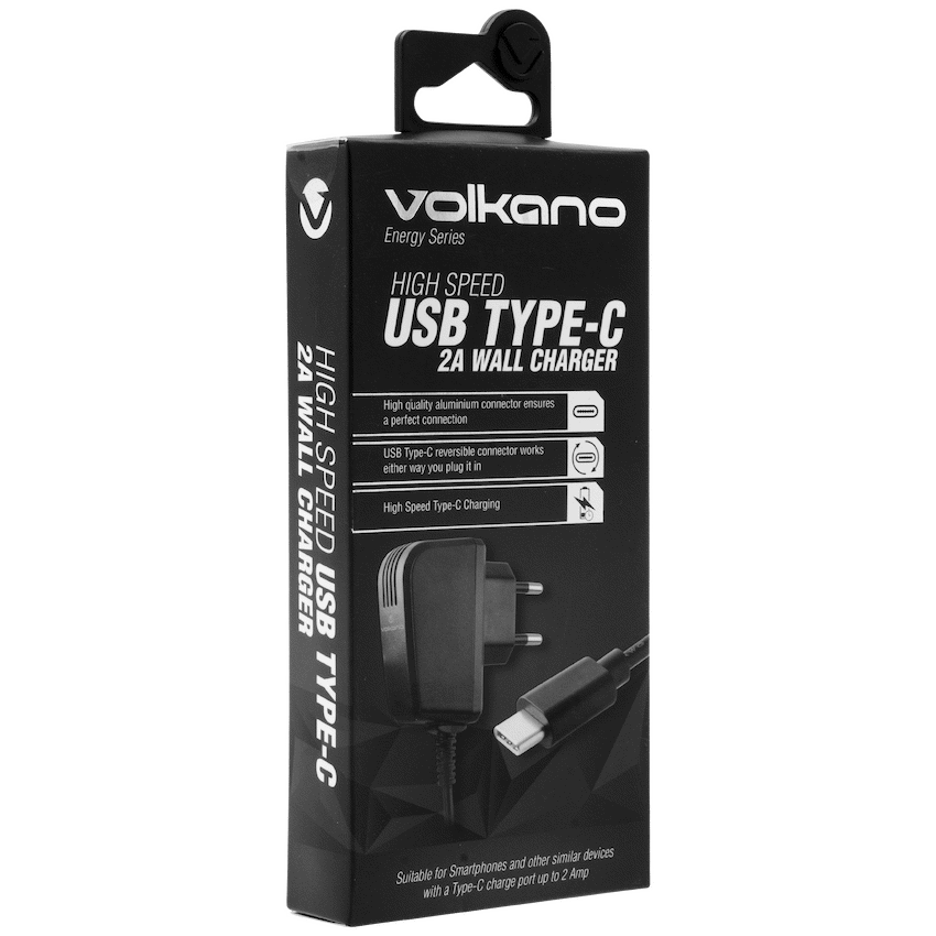 Volkano Energy Series USB Type-C 2a Wall Charger