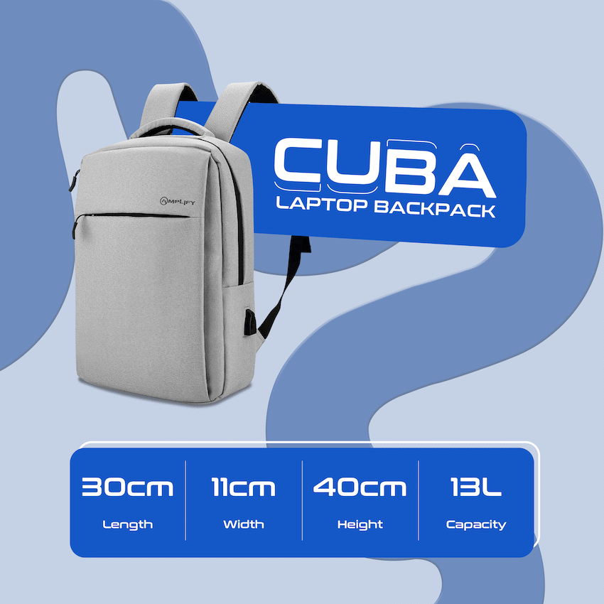 Amplify Cuba 15.6" Laptop Backpack Grey