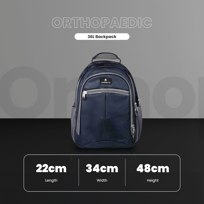 Volkano Orthopaedic Backpack 27L - Navy/Grey