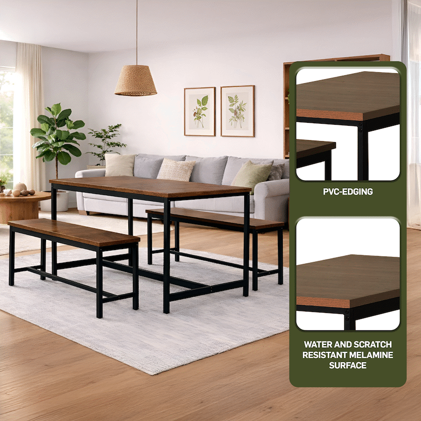 Everfurn Gwen Dining Set - Mahogany