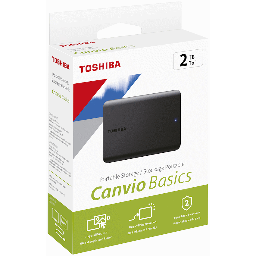 Toshiba Canvio Basics 2TB 2.5" USB 3.2  Black