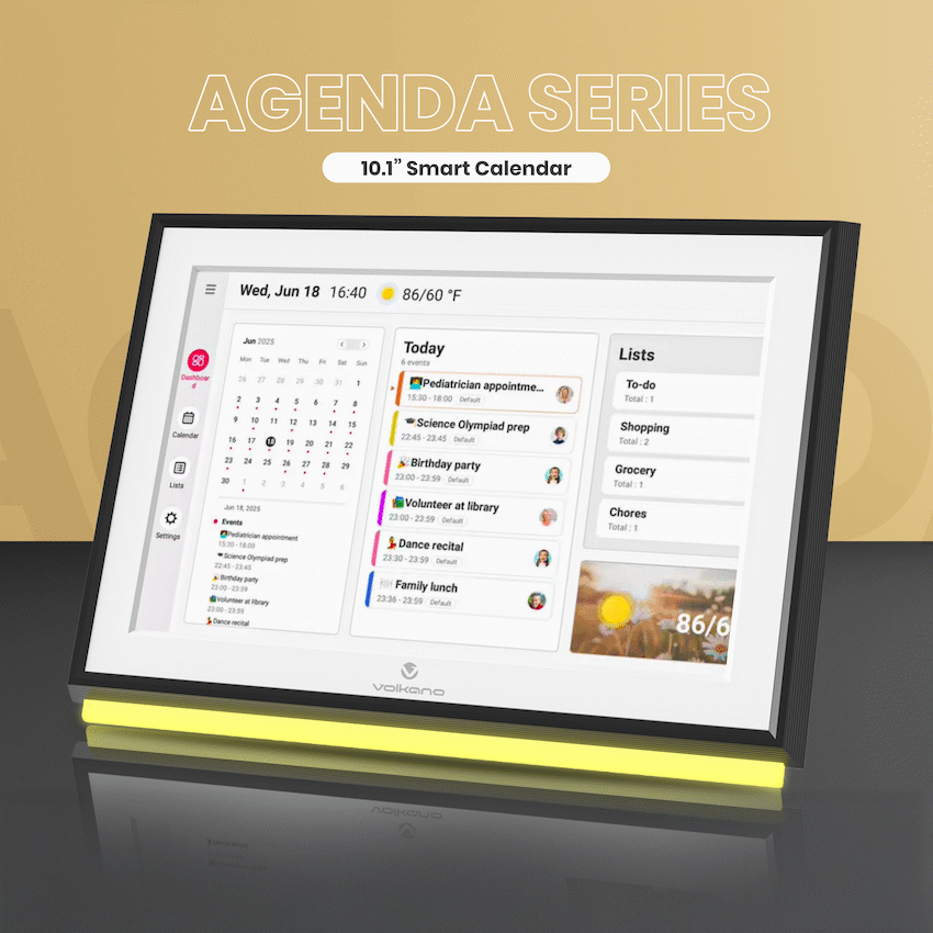 Volkano Agenda Series Smart Calendar and Digital Photo Frame  10" - Black
