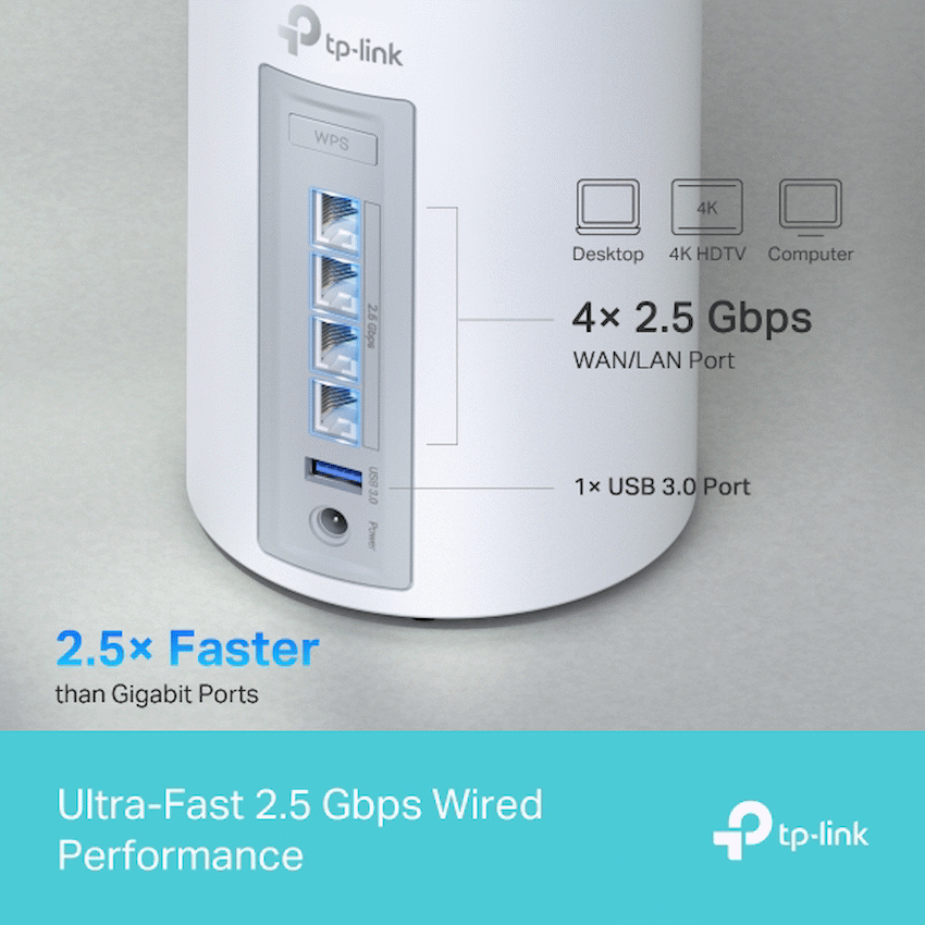 TP-Link Deco BE65 (2-Pack) BE9300 Whole Home Mesh Wi-Fi 7 System