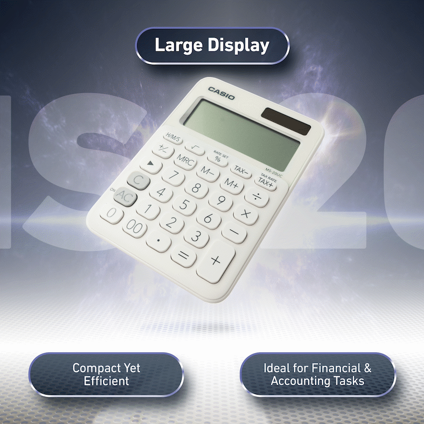 Casio MS-20UC - Desktop calculator 12 Digit - White