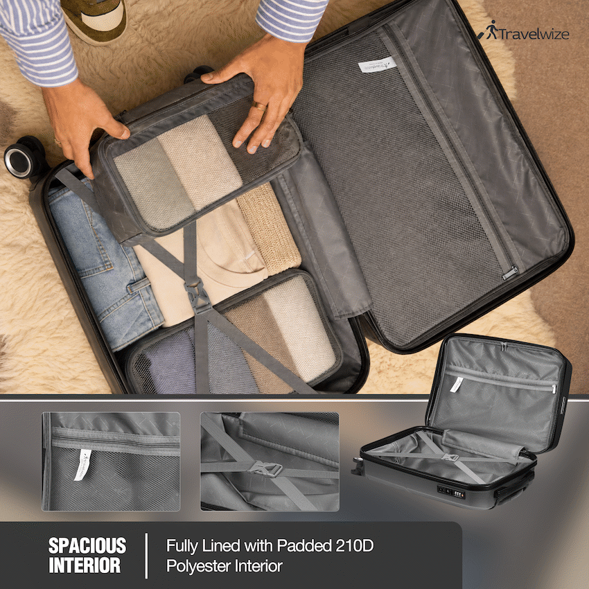 Travelwize Quartz PP 76cm 4-Wheel Spinner Luggage - Silver