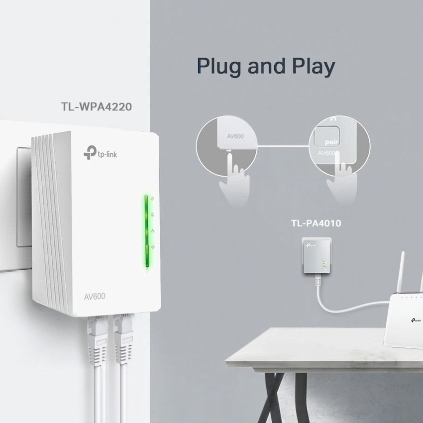 TP-Link TL-WPA4221 KIT AV600 Powerline Wi-Fi Kit