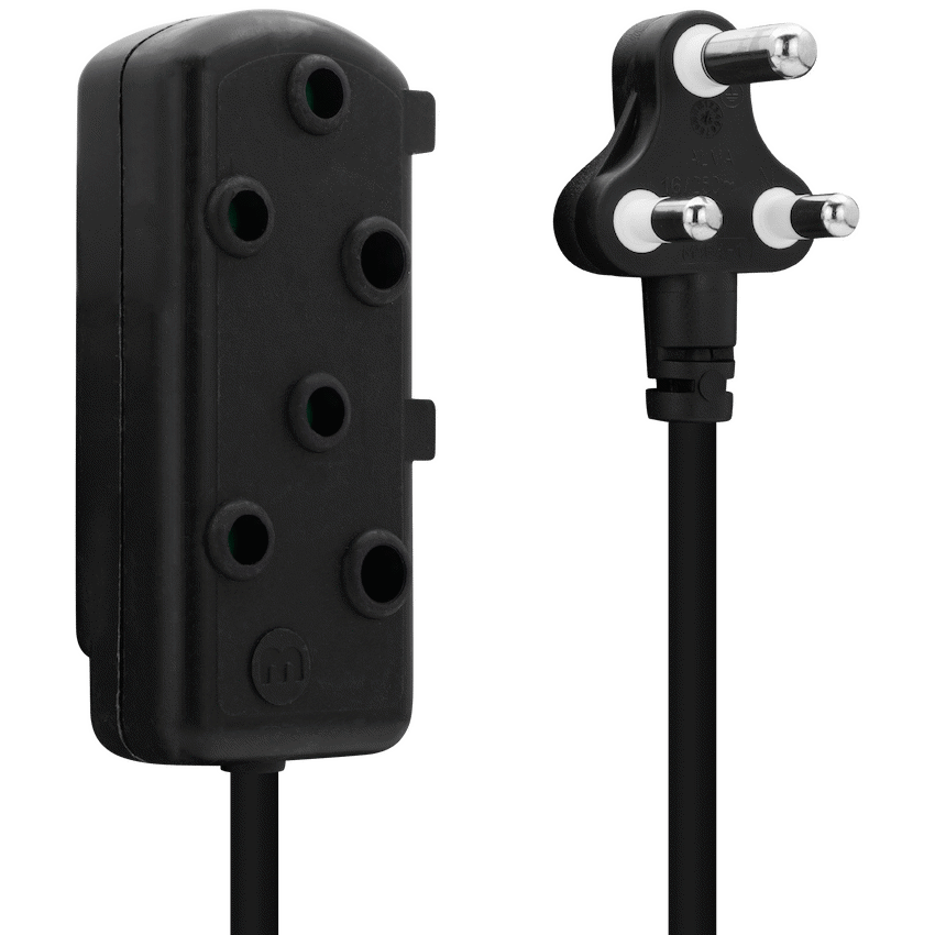 Ellies Side by Side Heavy Duty Extension Lead-5M-BK