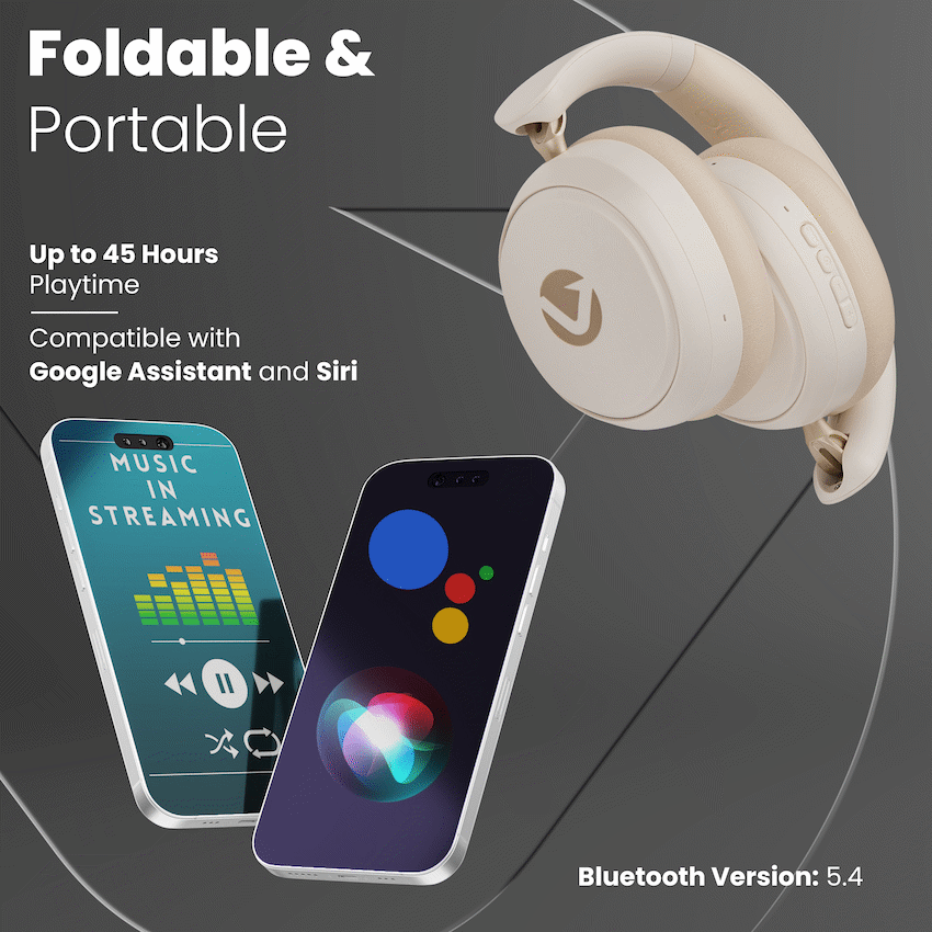 Volkano Lexi Bluetooth Headphone with ANC - Nude