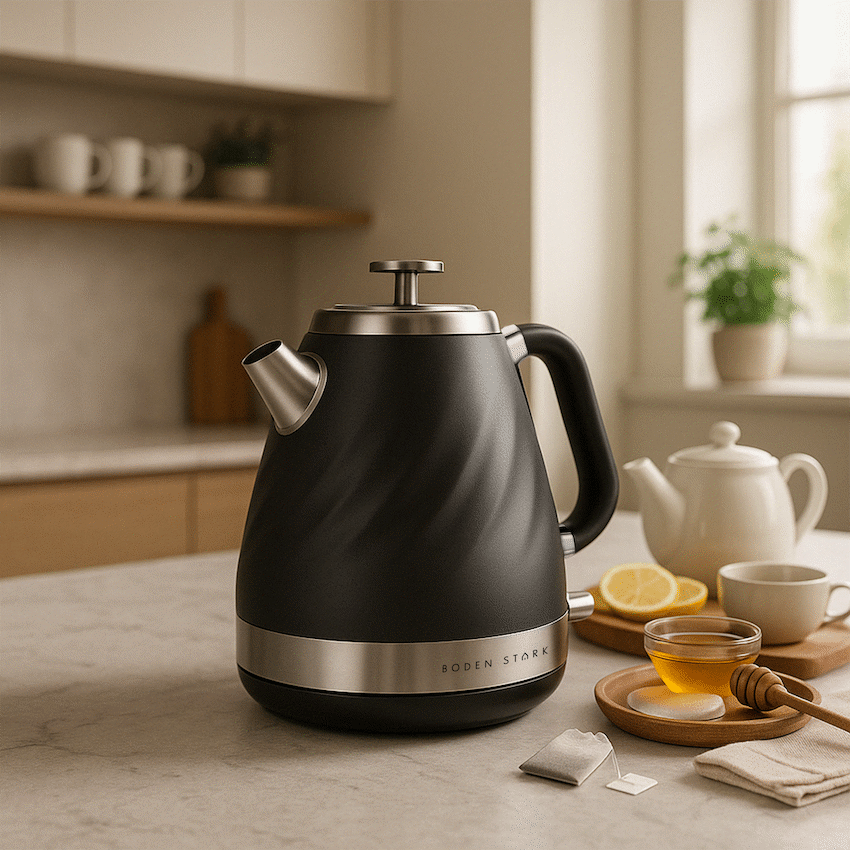 Boden Stark 1.7l Stainless Steel Kettle - Charcoal