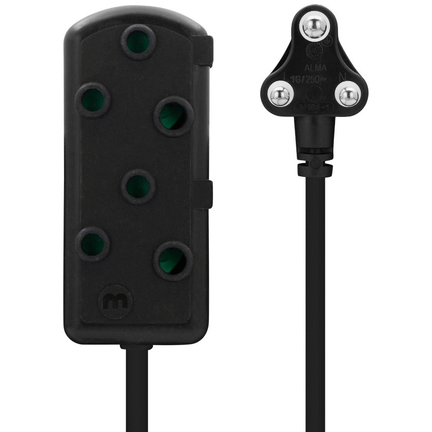 Ellies Side by Side Heavy Duty Extension Lead-5M-BK