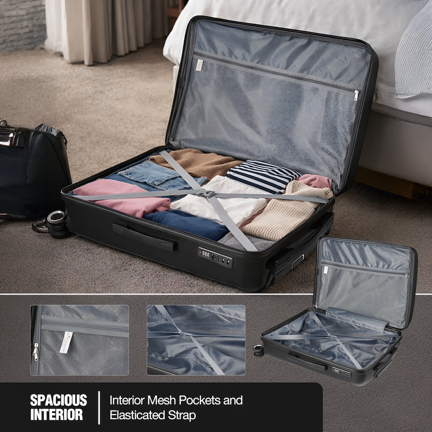 Travelwize Tourer PP 75cm 4-wheel Spinner Luggage Black