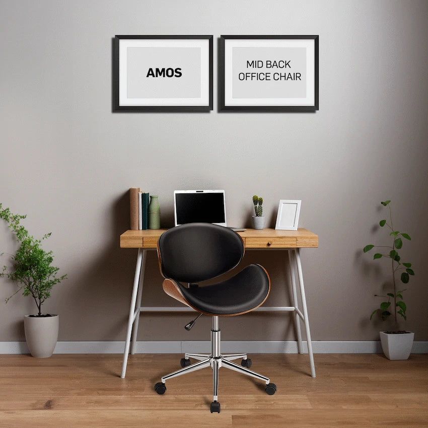 Amos Mid Back Office Chair - Black