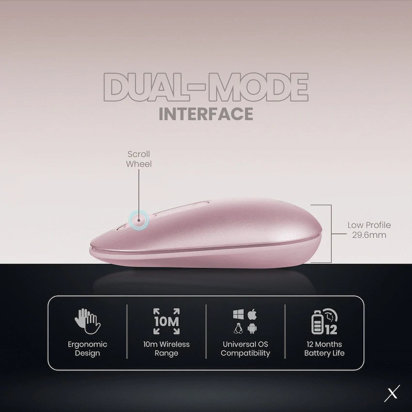 VolkanoX Lava Bluetooth Wireless Mouse - Rose