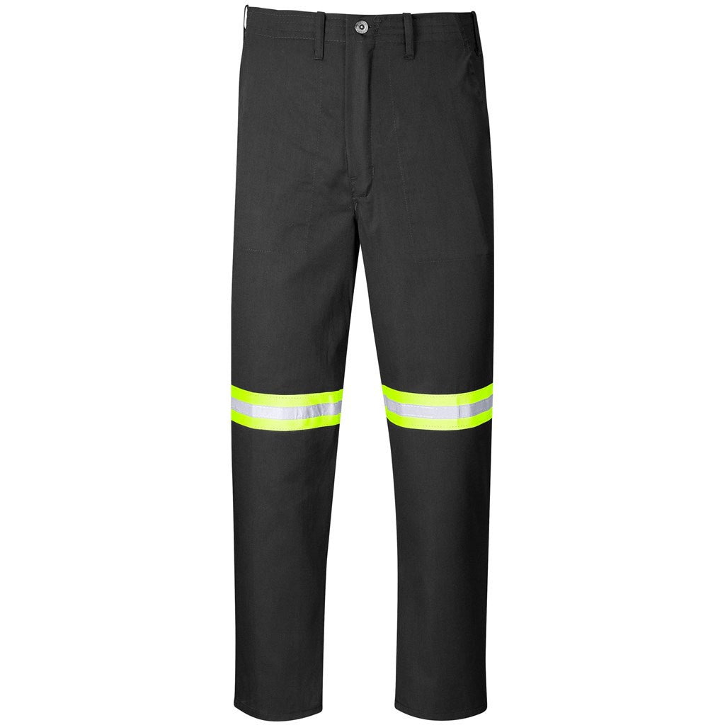 Trade Polycotton Pants - Reflective Legs - Yellow Tape - BLACK