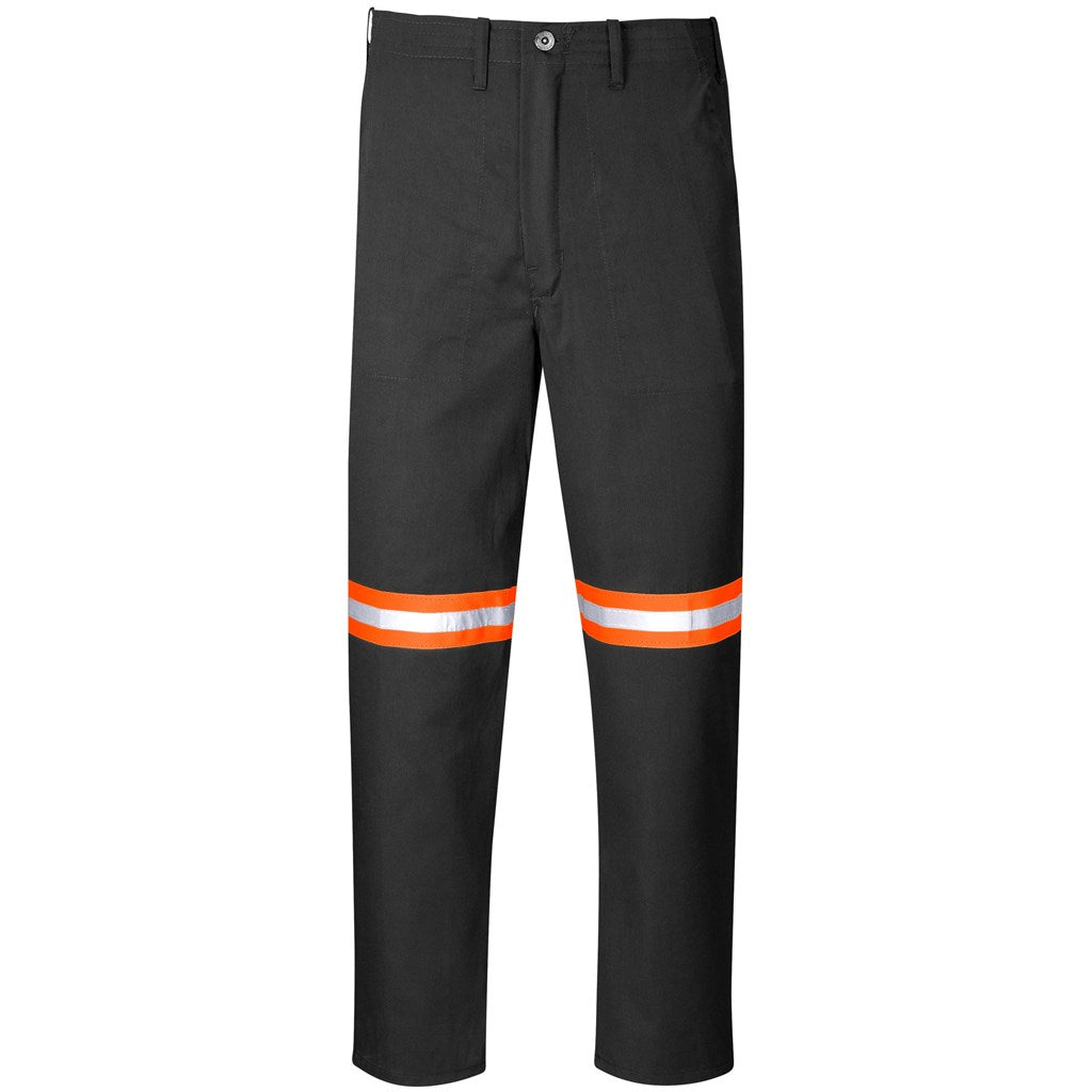 Trade Polycotton Pants - Reflective Legs - Orange Tape - BLACK